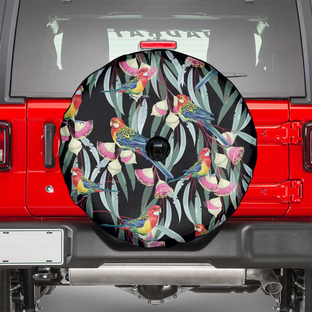 Eastern Rosella Australia Spare Tire Cover Eucalyptus Blossom Seamless Style - Aussie Hoodie