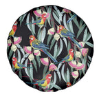 Eastern Rosella Australia Spare Tire Cover Eucalyptus Blossom Seamless Style - Aussie Hoodie