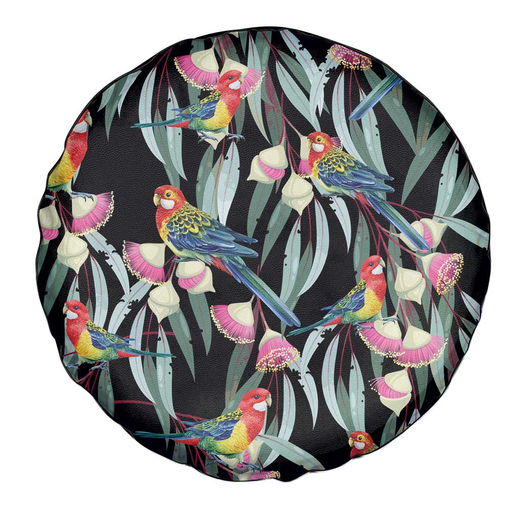 Eastern Rosella Australia Spare Tire Cover Eucalyptus Blossom Seamless Style - Aussie Hoodie