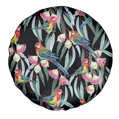 Eastern Rosella Australia Spare Tire Cover Eucalyptus Blossom Seamless Style - Aussie Hoodie