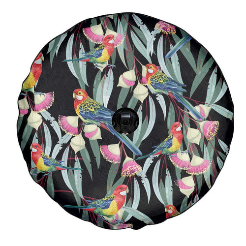 Eastern Rosella Australia Spare Tire Cover Eucalyptus Blossom Seamless Style - Aussie Hoodie