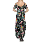 Eastern Rosella Australia Summer Maxi Dress Eucalyptus Blossom Seamless Style - Aussie Hoodie
