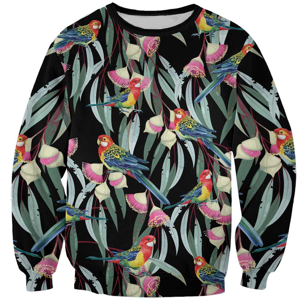 Eastern Rosella Australia Sweatshirt Eucalyptus Blossom Seamless Style - Aussie Hoodie