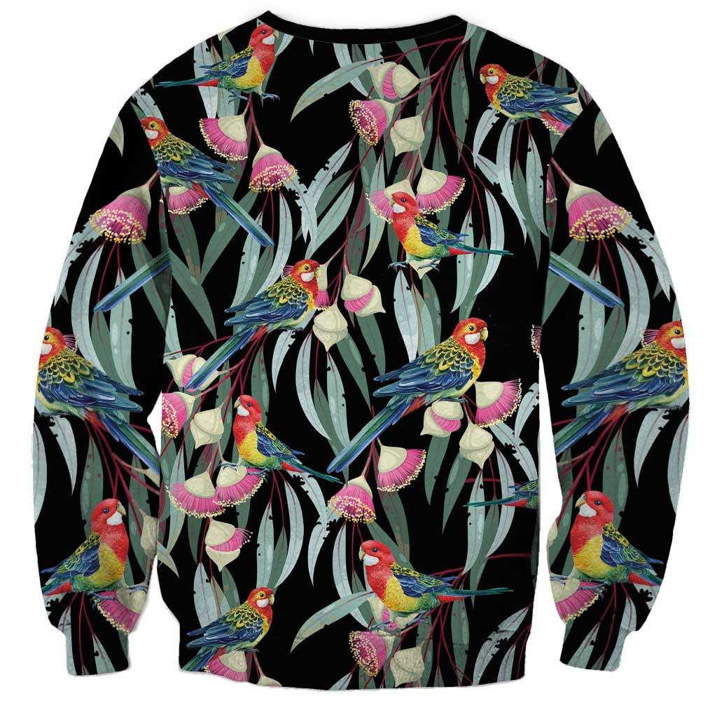 Eastern Rosella Australia Sweatshirt Eucalyptus Blossom Seamless Style - Aussie Hoodie