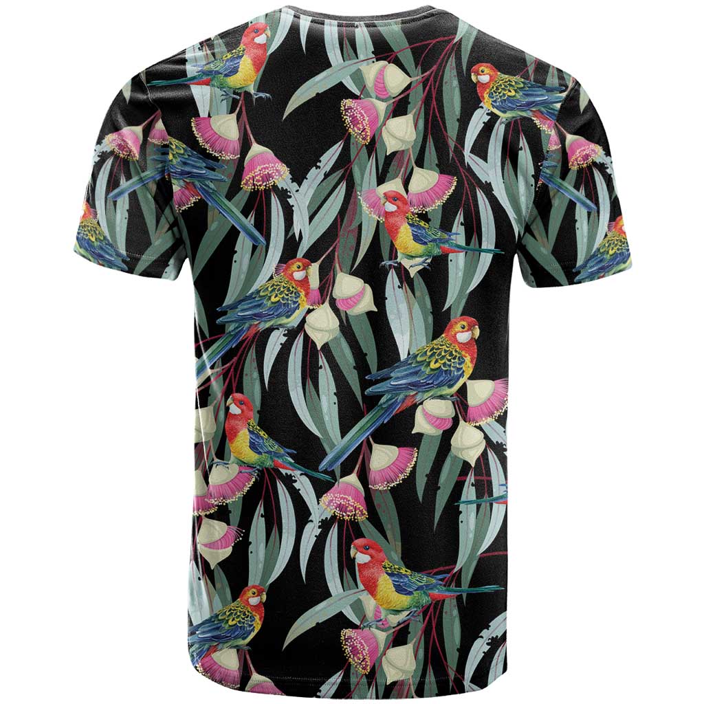 Eastern Rosella Australia T Shirt Eucalyptus Blossom Seamless Style - Aussie Hoodie