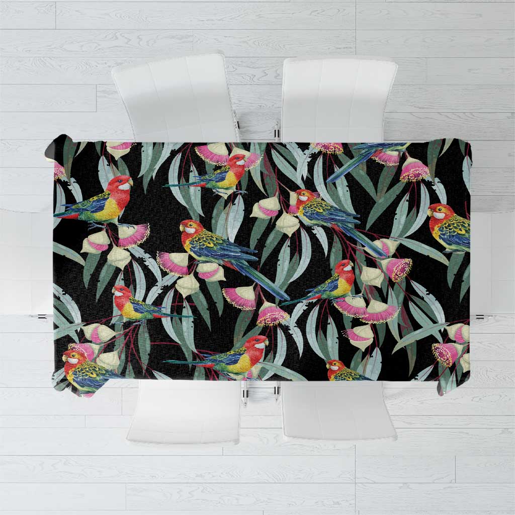 Eastern Rosella Australia Tablecloth Eucalyptus Blossom Seamless Style - Aussie Hoodie