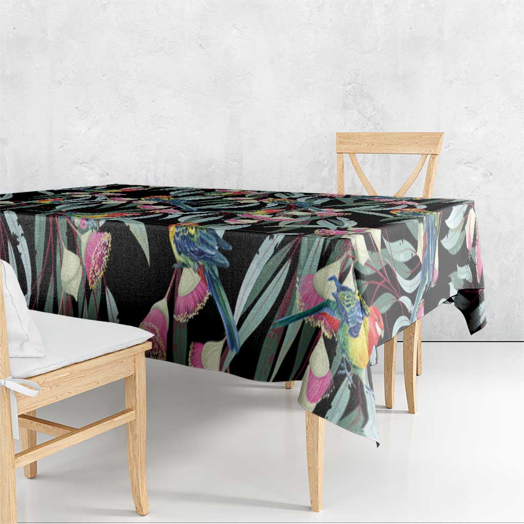 Eastern Rosella Australia Tablecloth Eucalyptus Blossom Seamless Style - Aussie Hoodie