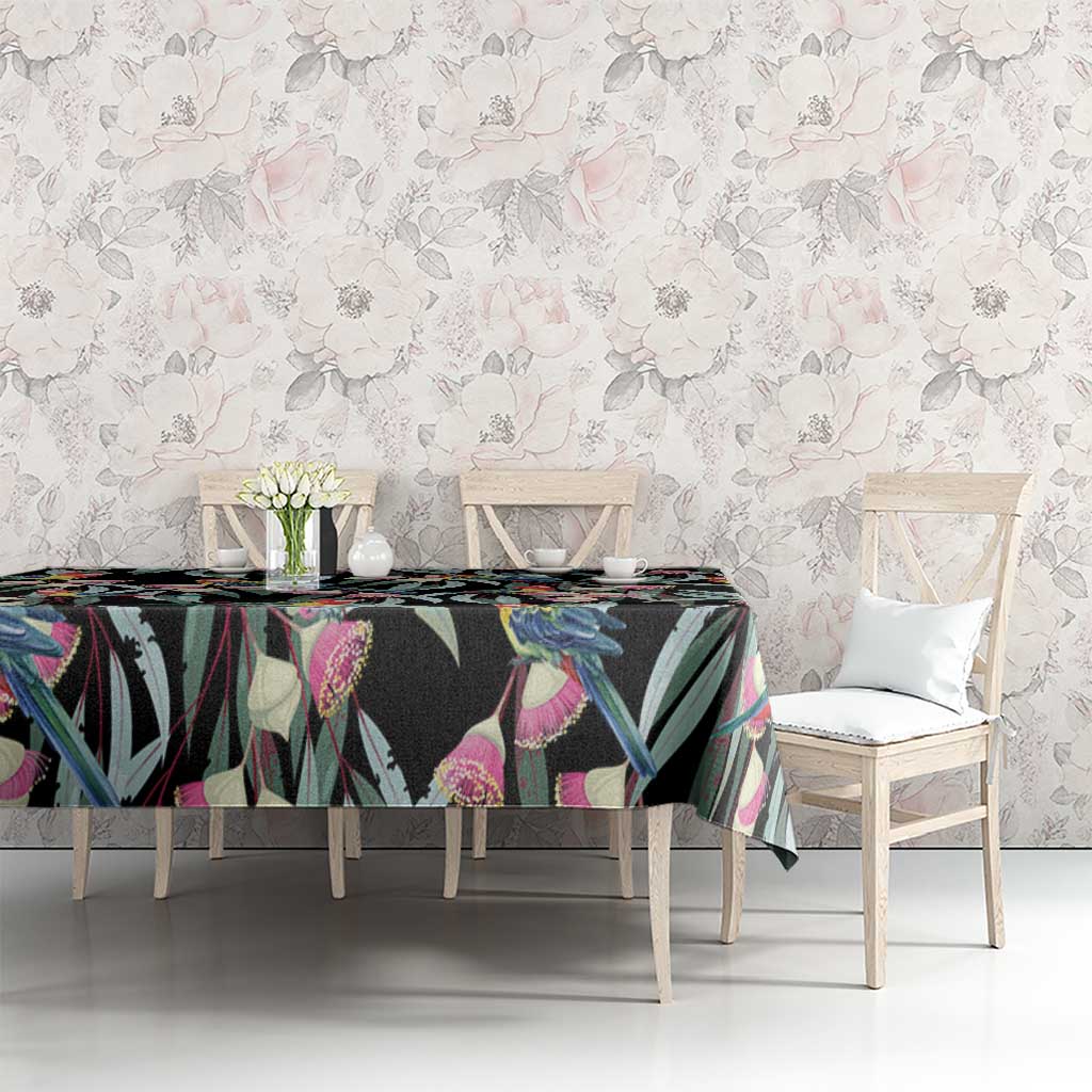 Eastern Rosella Australia Tablecloth Eucalyptus Blossom Seamless Style - Aussie Hoodie