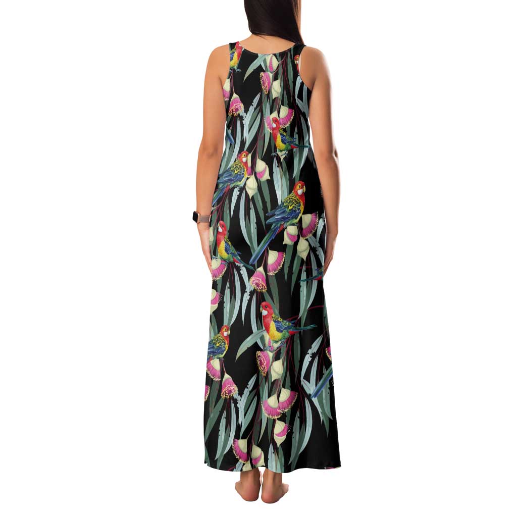 Eastern Rosella Australia Tank Maxi Dress Eucalyptus Blossom Seamless Style - Aussie Hoodie