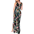 Eastern Rosella Australia Tank Maxi Dress Eucalyptus Blossom Seamless Style - Aussie Hoodie