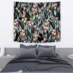 Eastern Rosella Australia Tapestry Eucalyptus Blossom Seamless Style - Aussie Hoodie