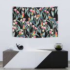 Eastern Rosella Australia Tapestry Eucalyptus Blossom Seamless Style - Aussie Hoodie