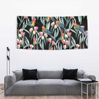 Eastern Rosella Australia Tapestry Eucalyptus Blossom Seamless Style - Aussie Hoodie