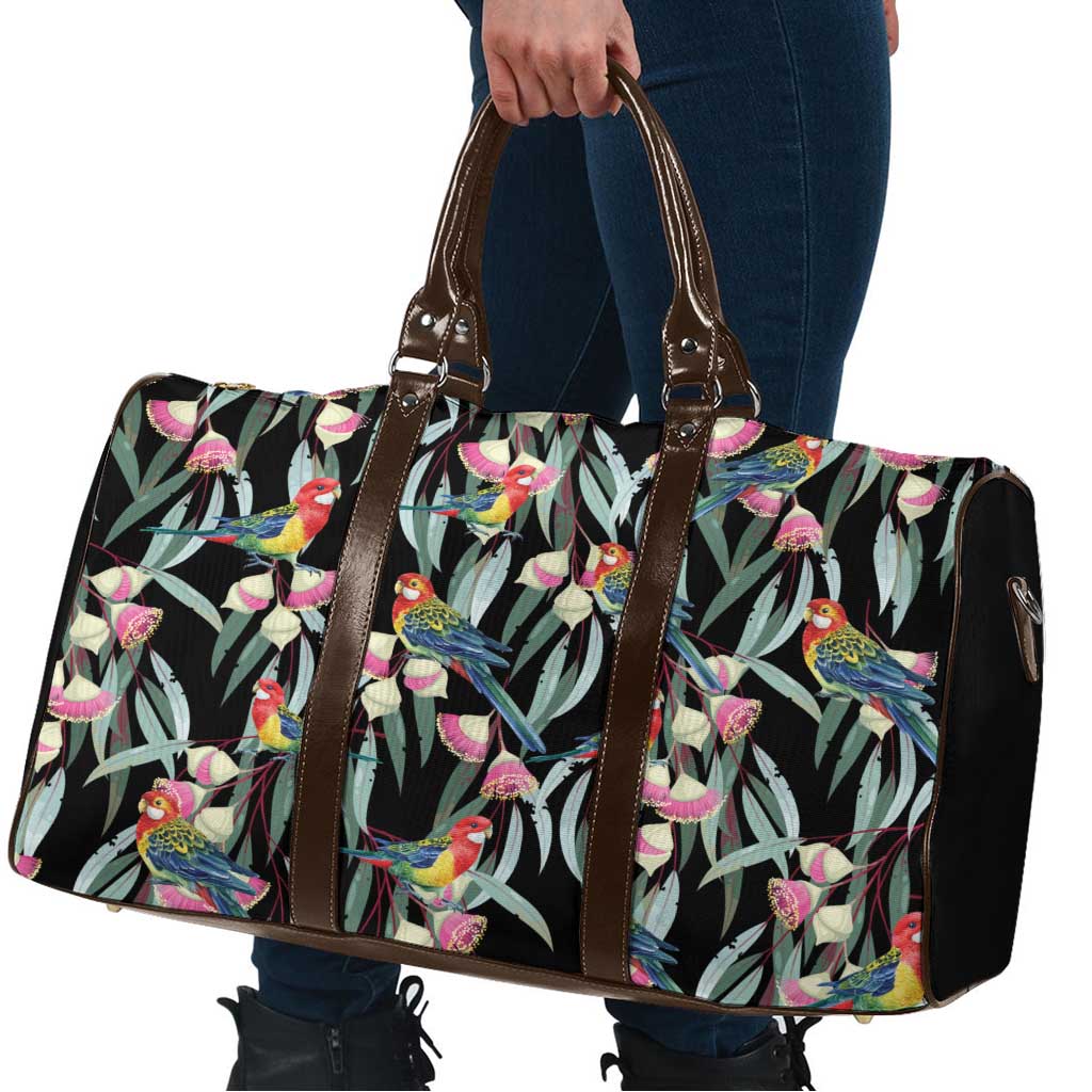 Eastern Rosella Australia Travel Bag Eucalyptus Blossom Seamless Style - Aussie Hoodie