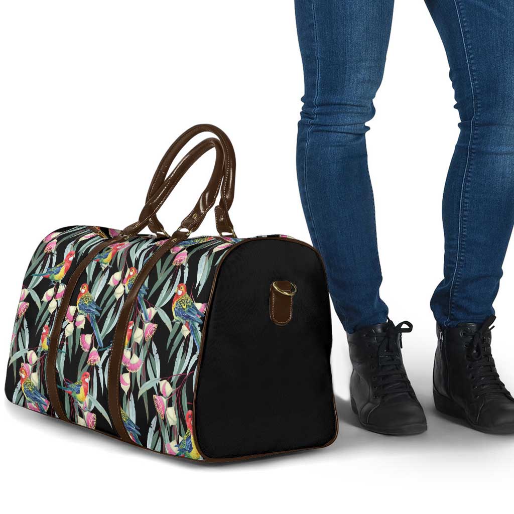 Eastern Rosella Australia Travel Bag Eucalyptus Blossom Seamless Style - Aussie Hoodie