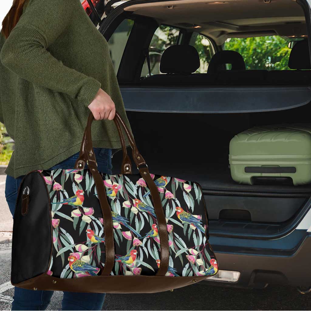 Eastern Rosella Australia Travel Bag Eucalyptus Blossom Seamless Style - Aussie Hoodie