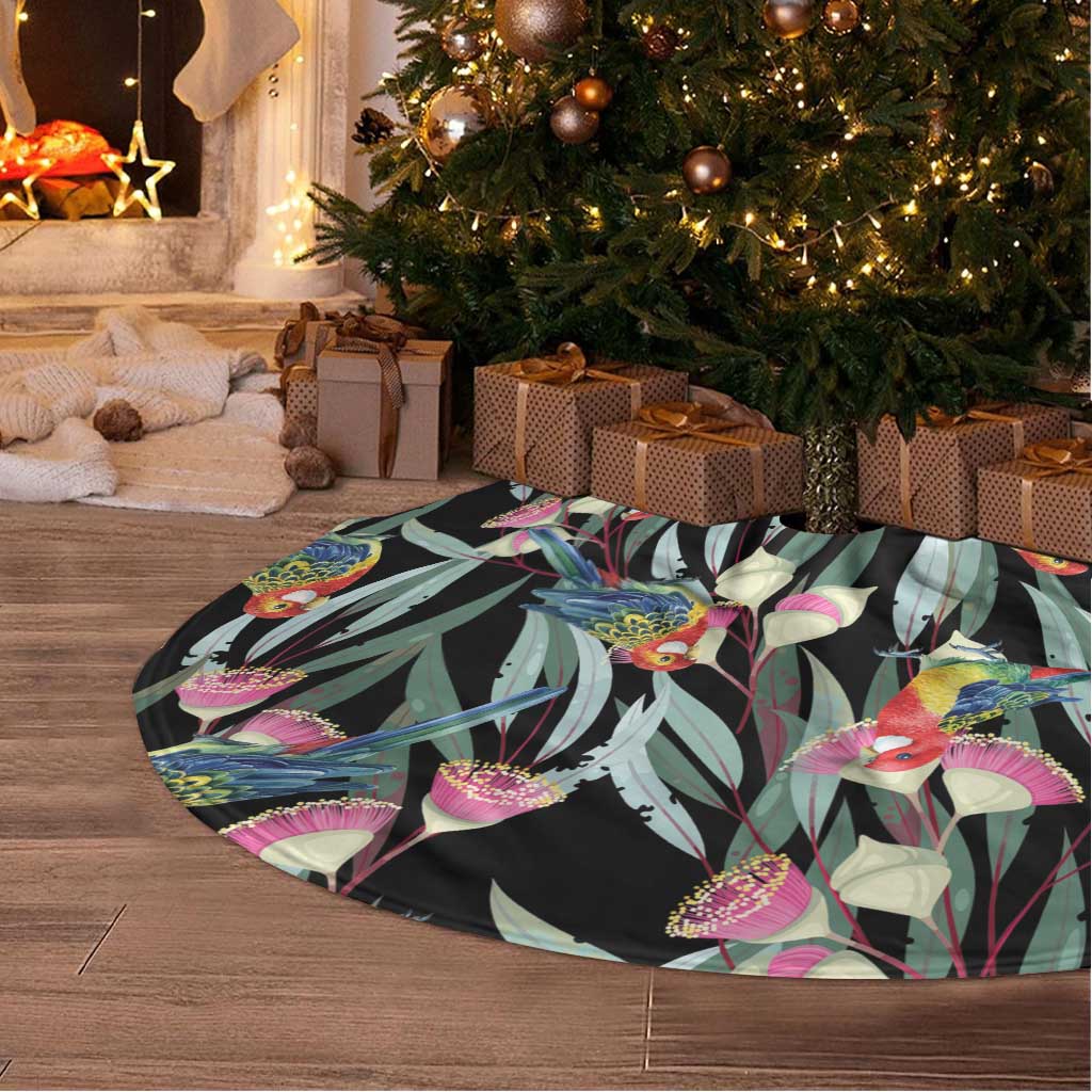 Eastern Rosella Australia Tree Skirt Eucalyptus Blossom Seamless Style - Aussie Hoodie