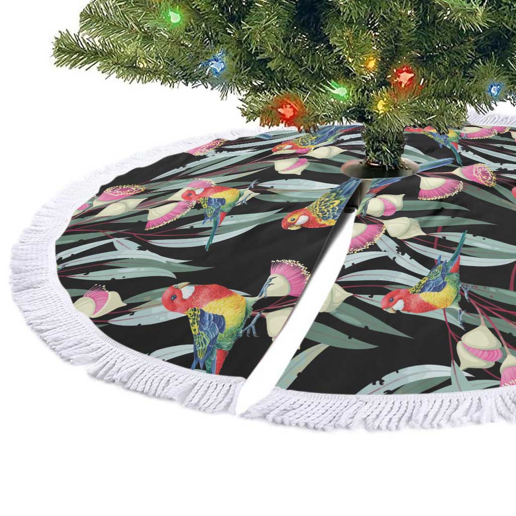 Eastern Rosella Australia Tree Skirt Eucalyptus Blossom Seamless Style - Aussie Hoodie