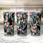 Eastern Rosella Australia Tumbler Cup Eucalyptus Blossom Seamless Style - Aussie Hoodie