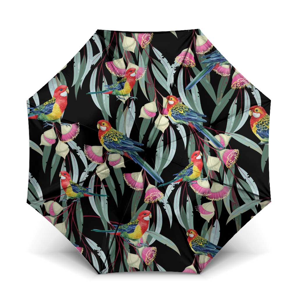 Eastern Rosella Australia Umbrella Eucalyptus Blossom Seamless Style - Aussie Hoodie