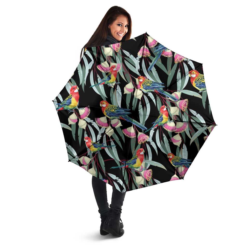 Eastern Rosella Australia Umbrella Eucalyptus Blossom Seamless Style - Aussie Hoodie
