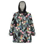 Eastern Rosella Australia Wearable Blanket Hoodie Eucalyptus Blossom Seamless Style - Aussie Hoodie