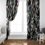 Eastern Rosella Australia Window Curtain Eucalyptus Blossom Seamless Style - Aussie Hoodie