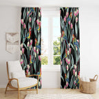 Eastern Rosella Australia Window Curtain Eucalyptus Blossom Seamless Style - Aussie Hoodie
