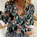 Eastern Rosella Australia Women Casual Shirt Eucalyptus Blossom Seamless Style - Aussie Hoodie