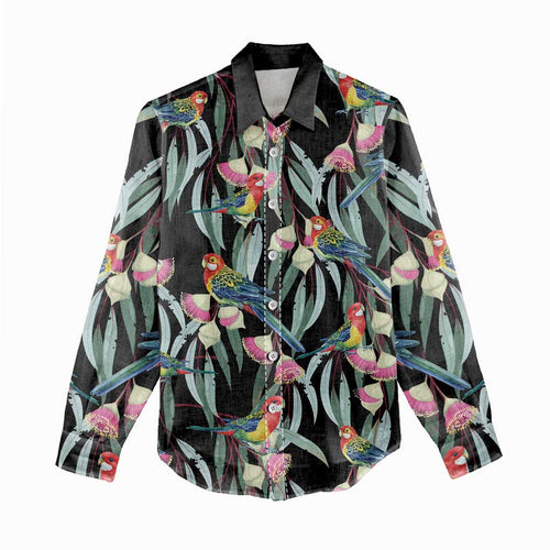 Eastern Rosella Australia Women Casual Shirt Eucalyptus Blossom Seamless Style - Aussie Hoodie