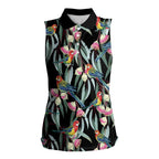 Eastern Rosella Australia Women Sleeveless Polo Shirt Eucalyptus Blossom Seamless Style - Aussie Hoodie