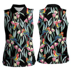 Eastern Rosella Australia Women Sleeveless Polo Shirt Eucalyptus Blossom Seamless Style - Aussie Hoodie