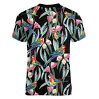 Eastern Rosella Australia Women V-Neck T-Shirt Eucalyptus Blossom Seamless Style - Aussie Hoodie