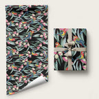 Eastern Rosella Australia Wrapping Paper Eucalyptus Blossom Seamless Style - Aussie Hoodie