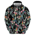 Eastern Rosella Australia Zip Hoodie Eucalyptus Blossom Seamless Style - Aussie Hoodie