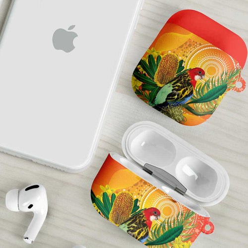 Eastern Rosella Australia AirPods Case Banksia Aboriginal Art - Aussie Hoodie