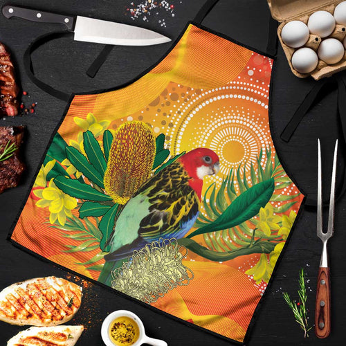 Eastern Rosella Australia Apron Banksia Aboriginal Art - Aussie Hoodie