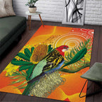 Eastern Rosella Australia Area Rug Banksia Aboriginal Art - Aussie Hoodie