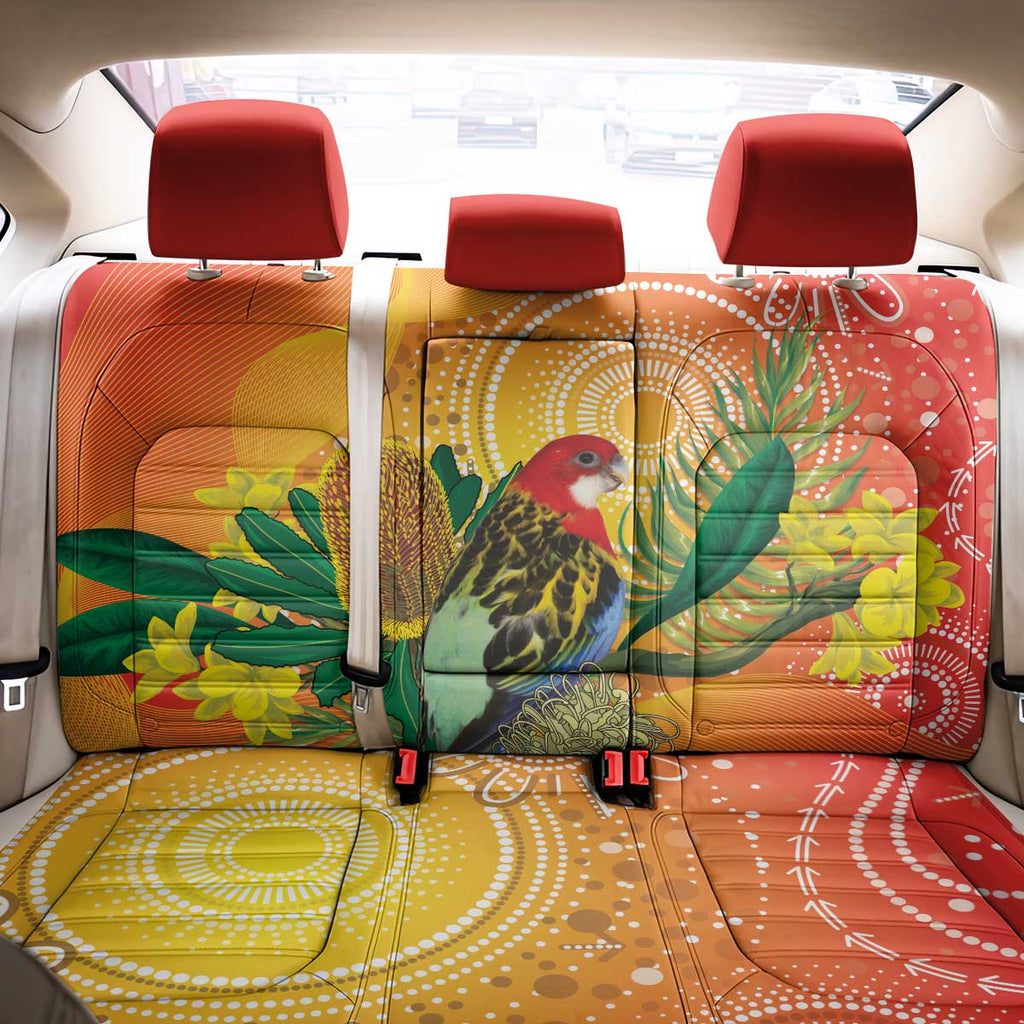 Eastern Rosella Australia Back Car Seat Cover Banksia Aboriginal Art - Aussie Hoodie