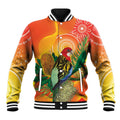 Eastern Rosella Australia Baseball Jacket Banksia Aboriginal Art - Aussie Hoodie