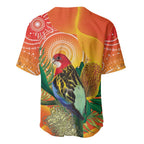 Eastern Rosella Australia Baseball Jersey Banksia Aboriginal Art - Aussie Hoodie