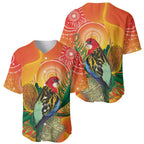 Eastern Rosella Australia Baseball Jersey Banksia Aboriginal Art - Aussie Hoodie