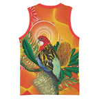 Eastern Rosella Australia Basketball Jersey Banksia Aboriginal Art - Aussie Hoodie