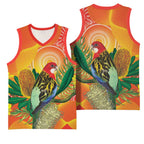 Eastern Rosella Australia Basketball Jersey Banksia Aboriginal Art - Aussie Hoodie