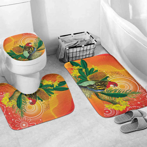 Eastern Rosella Australia Bathroom Set Banksia Aboriginal Art - Aussie Hoodie