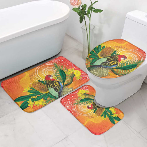 Eastern Rosella Australia Bathroom Set Banksia Aboriginal Art - Aussie Hoodie