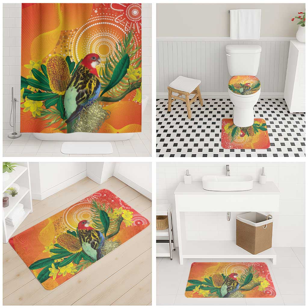 Eastern Rosella Australia Bathroom Set Banksia Aboriginal Art - Aussie Hoodie