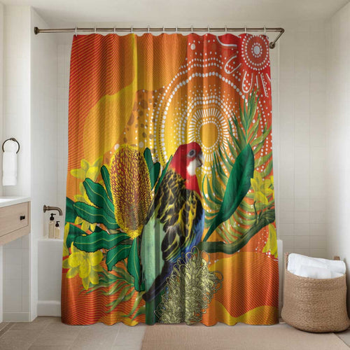 Eastern Rosella Australia Bathroom Set Banksia Aboriginal Art - Aussie Hoodie