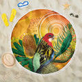 Eastern Rosella Australia Beach Blanket Banksia Aboriginal Art - Aussie Hoodie