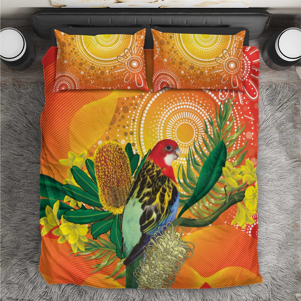 Eastern Rosella Australia Bedding Set Banksia Aboriginal Art - Aussie Hoodie